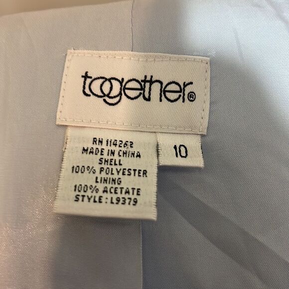 Together Spiegel Vintage 1990s Sky Blue Blazer Sequined Trim 10 - Picture 15 of 16